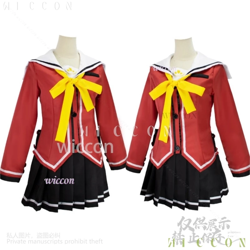 애니메이션 샬롯 코스프레 토모리 나오 의상 JK 교복 일본 Jirai Kei Girls Bunches 가발 Loli Lolita Kawaii Cu Dress-u