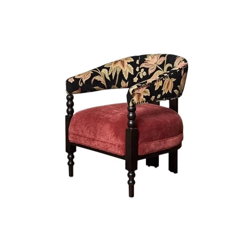 

French style, single sofa chair, solid wood home fabric