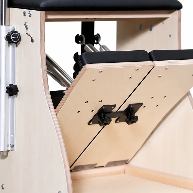Maple Wood Pilates Wunda Chair with Steel Pole-Portable Multifunctional Pilates & Yoga Machine for Home Gym