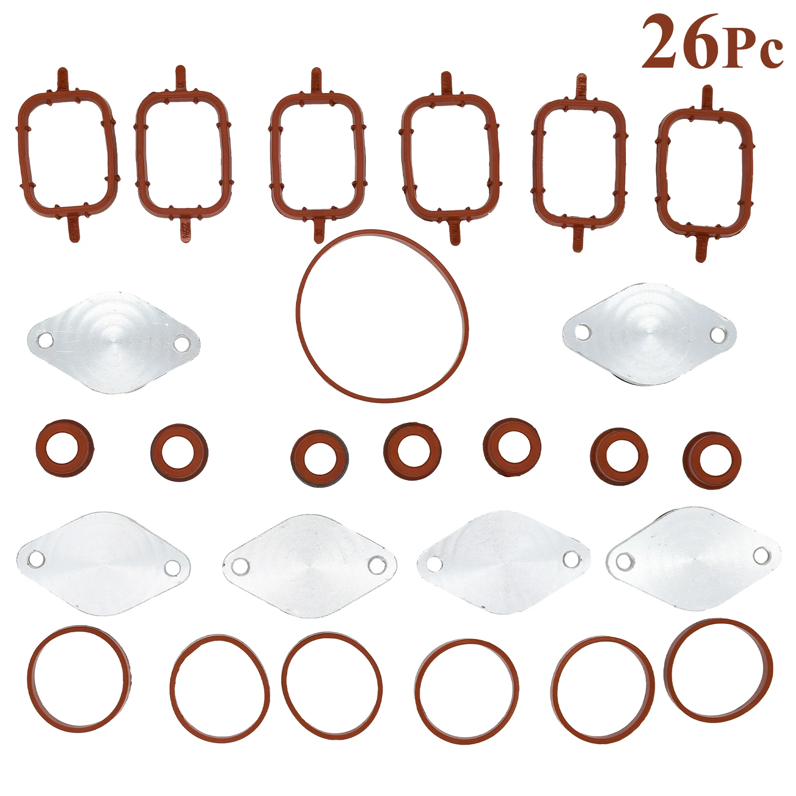 6X 32mm Auto Replacement Parts For BMW M47/ M47N, M57/ M57N Diesel Swirl Flaps Blanks Repair Delete Seal Kit With Intake Gaskets