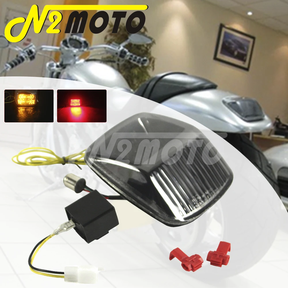 

Smoke Motorcycle 12V LED Rear Turn Signal Integrated Taillight For Harley V-ROD Vrod 2002-2011 Deuce All Years Tail Brake Light