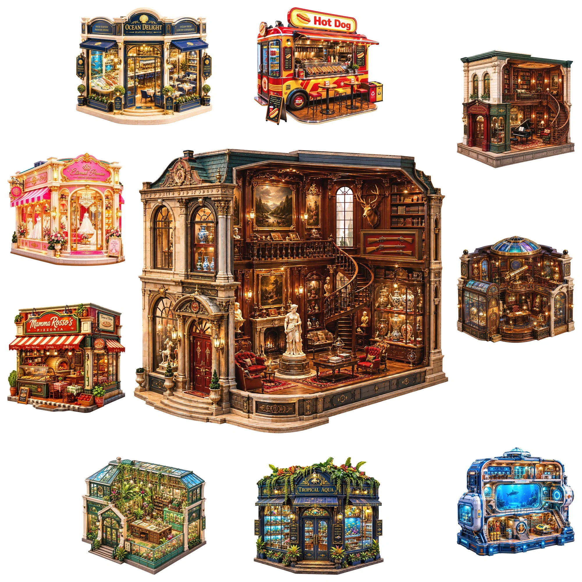 Cafe Flat Wooden Puzzle Gift Toy Animal Jigsaw Puzzle Tabletop Puzzle Game Ideal Gift for Holidays Gift for Teens Kids