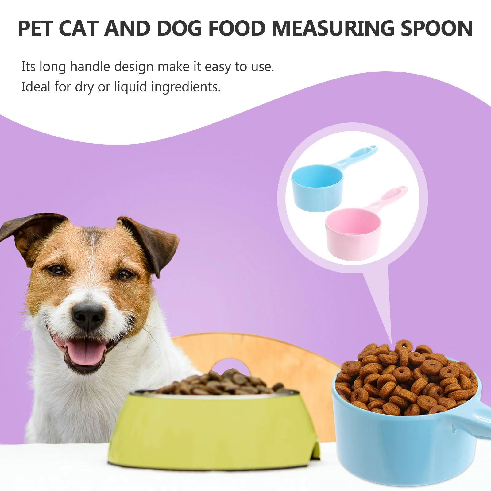 

2pcs 50G Food Measuring Spoons Set Long Handle Dishwasher Safe For Dry Liquid Ingredients Dog Pet Supplies Kitchen Measuring