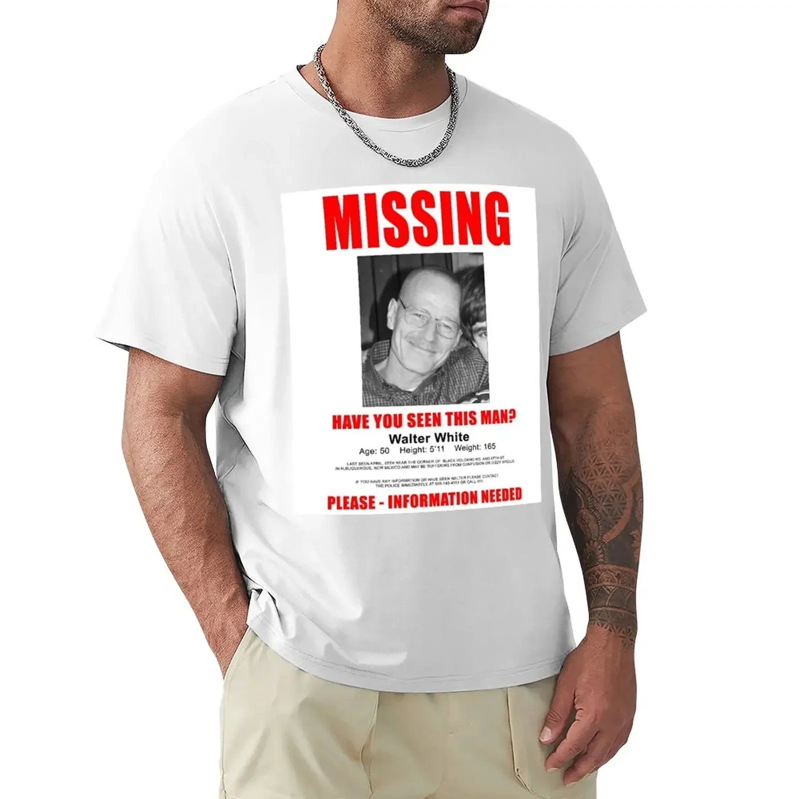 

Walter White Missing T-Shirt anime tshirt sports fans mens workout shirts