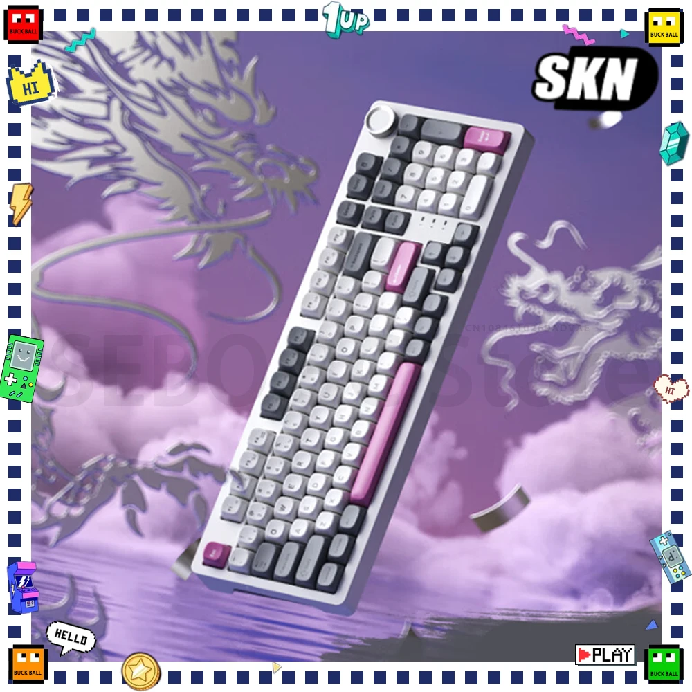 

SKN Green Dragon 4.0 Mechanical Keyboard Three Mode Wireless Gaming Keyboard Hot Swap VIA/QMK Multifunctional Knob Custom Gifts