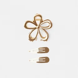 Muweordy Fashion Metal Flower Hair Claw for Women Golden Crab Hair Clip Set Korean Elegant Hairpin Girl Hair Accessories Set