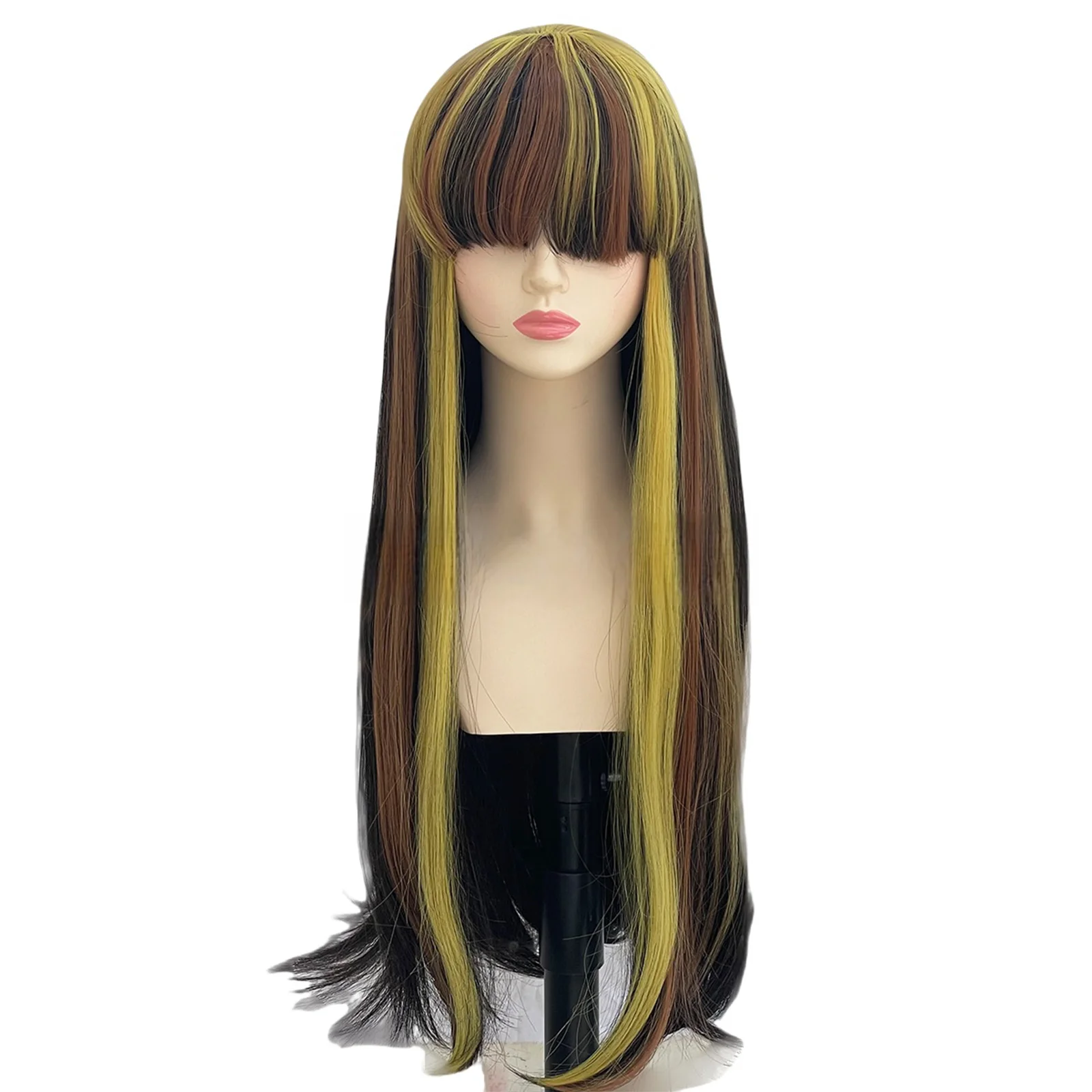 Anime Cleo De Nile Cosplay Wigs Mix Color Long Straight Hair Props Movie Performance Halloween Christmas Carnival Costume Prop