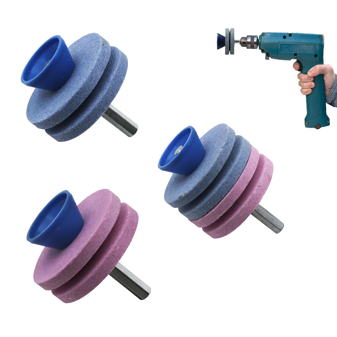 

Lawn Mower Sharpener Four-layer Whetstone Lawnmower Blade Sharpener Grinding Universal Grinding Drill Tool