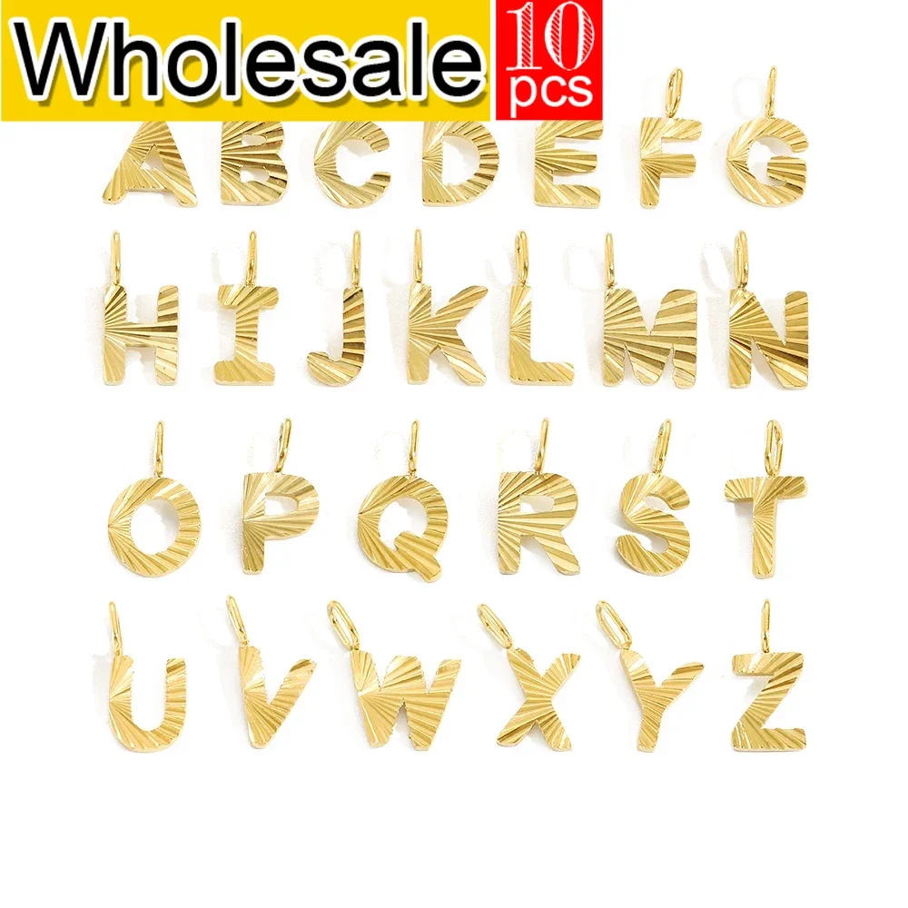 women 10PCS Stainless Steel Alphabet Accessory for Making Necklace Women's Jewelry DIY Minimalism Charms Wholesale