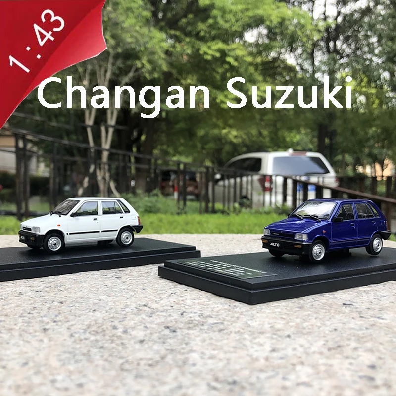 Diecast Alloy 1:43 Changan Suzuki Alto Second Generation Car Model White Blue Adult Classic Collection Gift Display Souvenir