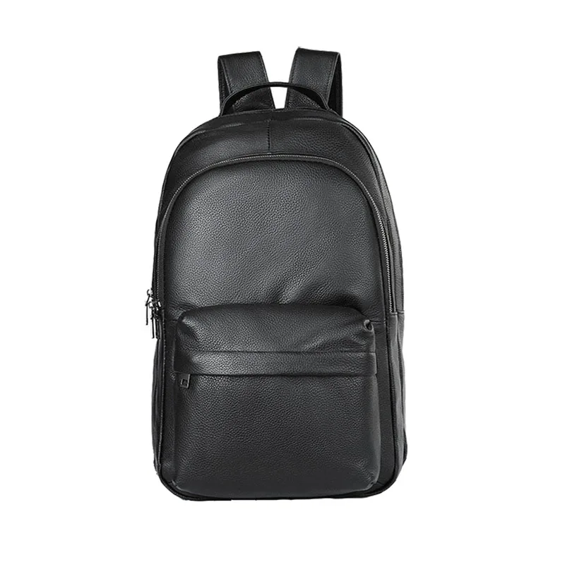 2024 new style soft leather casual men's backpack, cool trend large capacity real cowhide outdoor men's backpack motorcycle bag