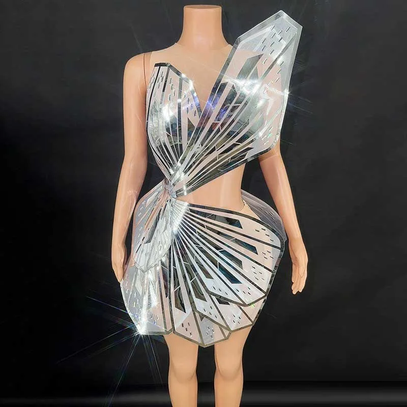 Butterfly Sexy Party Dress Women Festival Clothing Singer Stage Costume Gogo Dancer Clothing Nightclub Performance Outfit yj882