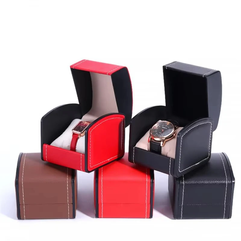 Scatola per orologio singola portatile Custodia per orologio in pelle PU Organizzatore Portaoggetti per orologio da polso Uomo Donna Bracciale Scatole per gioielli Confezione regalo