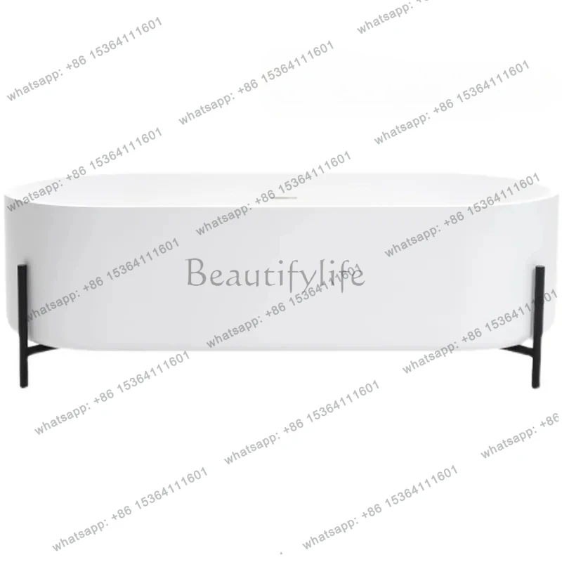 

Independent integrated white Qimei artificial stone bath couple hotel homestay high-end household bathtub