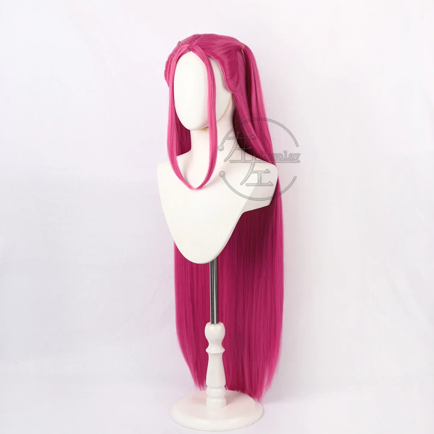 Peluca de Cosplay Demon Hunters Mira, personaje de película, peluca de juego de rol, 100cm de largo, pelo sintético resistente al calor para fiesta de mujer, peluca de Color rosa