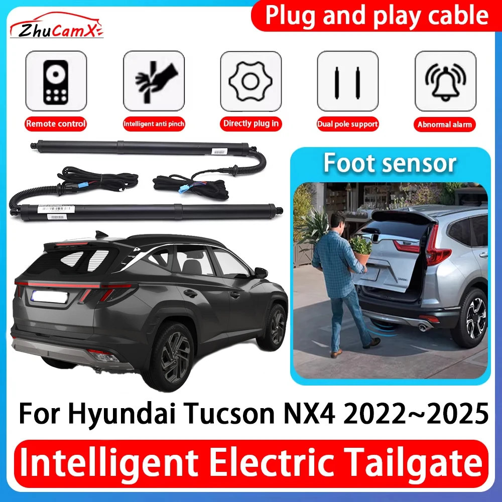 ZhuCamX Car Power Trunk Electric Suction Tailgate Intelligent Tail Gate Lift Strut For Hyundai Tucson NX4 2022~2025