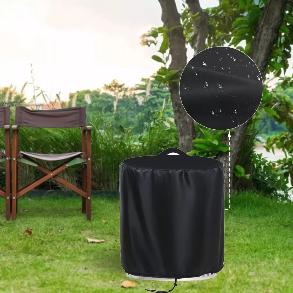 Fire Pit Cover Round Stove Waterproof Cover Outdoor Furniture Garden Tabletop Fire Pit Stones Dust Proof