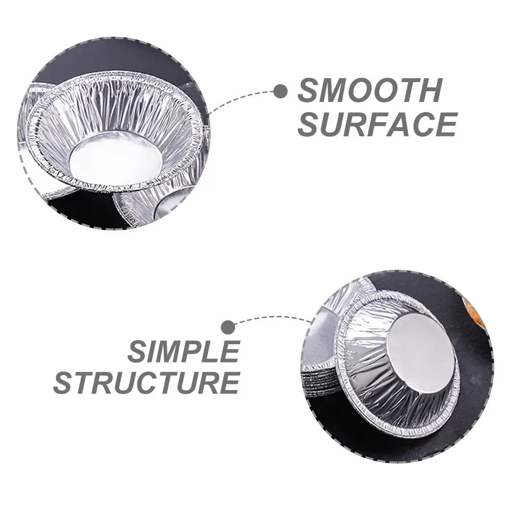 

400Pcs Egg Tart Molds Tinfoil Pie Trays Mini Tart Trays Baking Tools Heat Resistant Disposable Kitchen Supplies