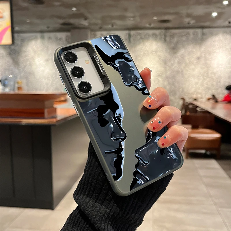 Fashion Punk Face Phone Case For Samsung A57 A56 A55 A54 A36 A35 A37 A26 A25 A24 A16 A17 Laser Hard PC+TPU Cases Back Cover H566