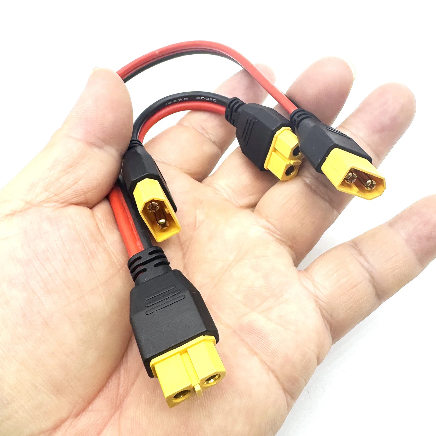 XT60 Male to Female Extension DC Power Cable 14AWG 20A Silicone Wire RC Drone FPV Airplane Car LiPo Battery Charging Solar Panel