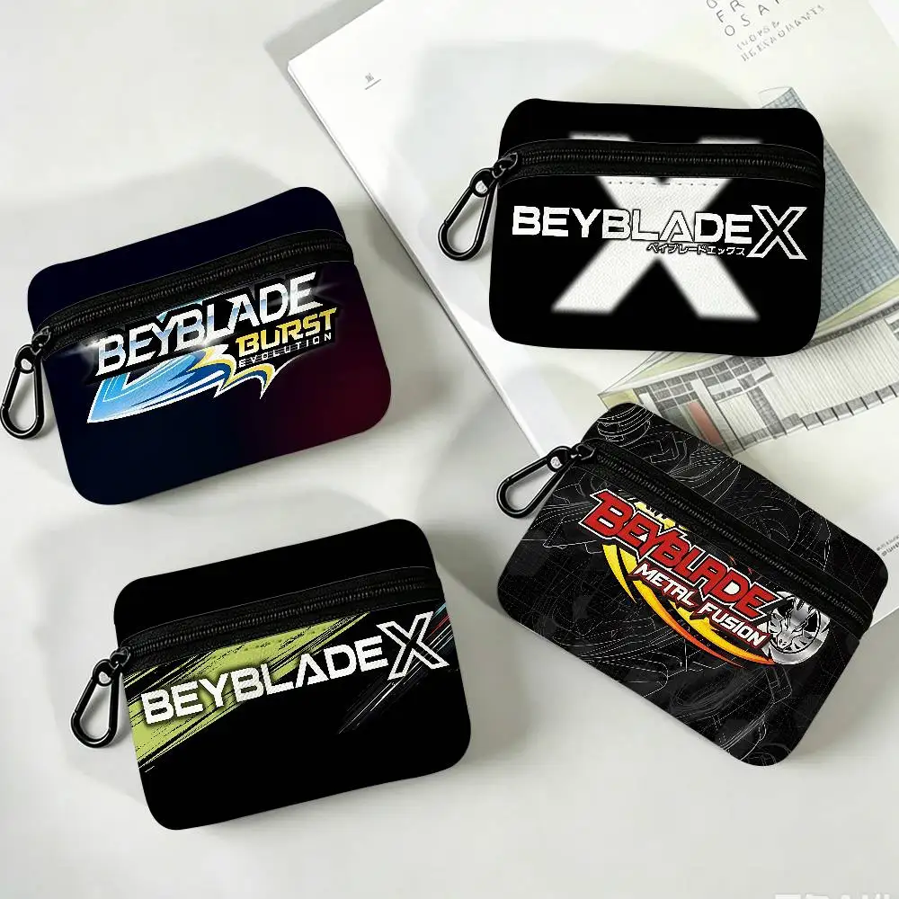 B-Beyblade X Waterproof Oxford Cloth Zipper Wallet Portable Hanging Small Coin Purse For Travel