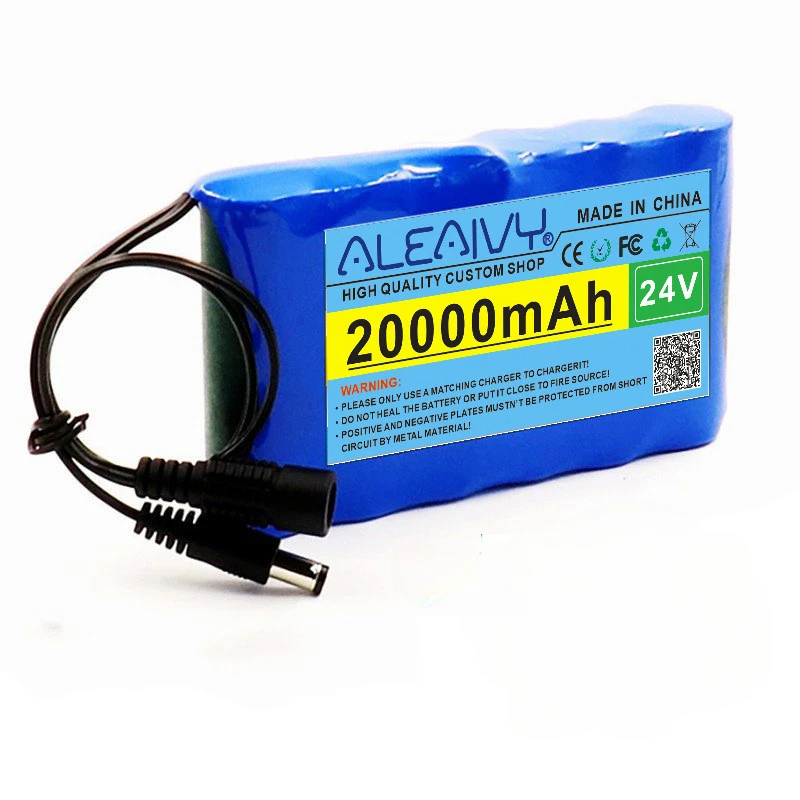 Batería de litio 18650 recargable, 24V, 6S1P, 20000mAh, + cargador con BMS, piezas