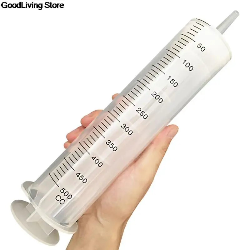 Transparent Syringe 500ML Large Capacity Syringe Reusable Pump Measuring For Draw Ink Pet Feeding Car Liquid Oil Glue Applicator