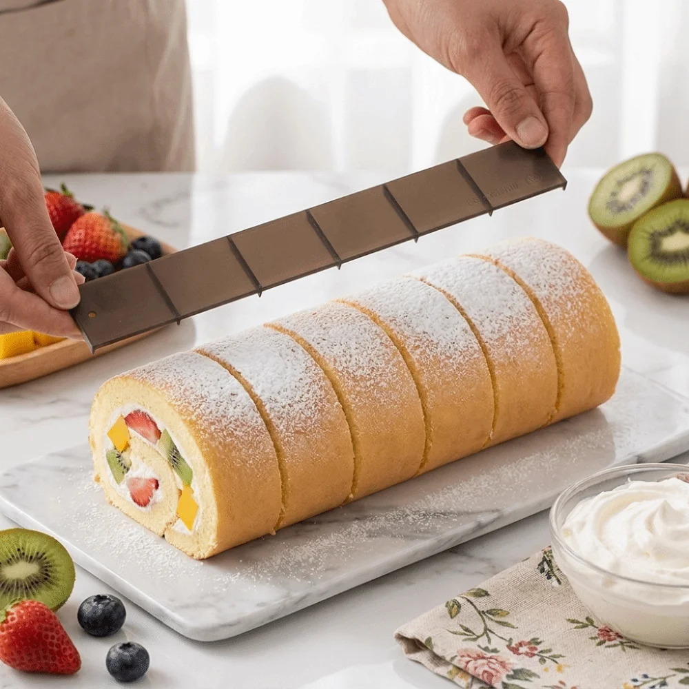 Uniform Division Cake Roll Slicing Ruler Reusable Multipurpose Baking Ruler Easy Clean Durable Cake Divider Home Baking