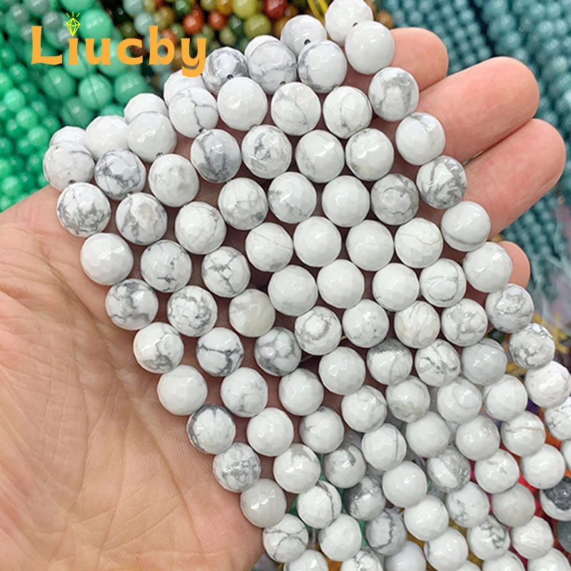 Natural Stone Faceted Imported white pine Handmade Beads For Jewelry Making DIY Necklace Charm Bracelet 15