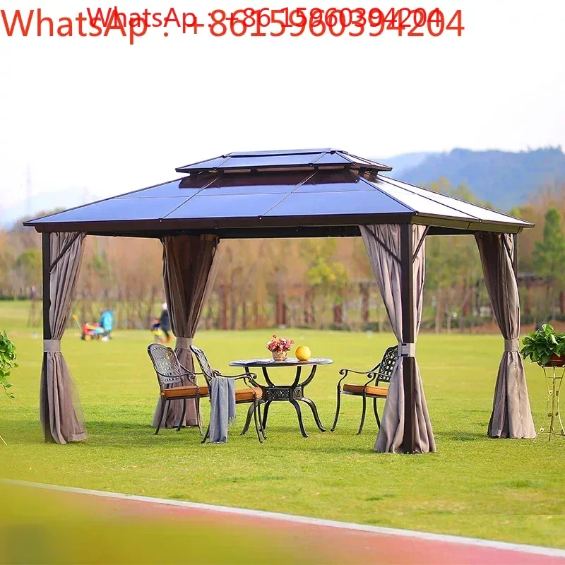 

Pavilion courtyard outdoor tent tea pavilion four corners antiseptic wood pavilion grape frame antiseptic wood outdoor courtyard