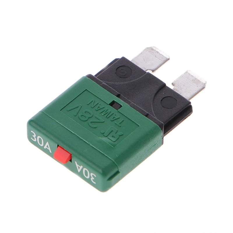 5A 10A-30A Circuit Breaker Blade Fuse 28V Resettable Manual Reset Fuse Adapter for Car Truck Boat Marine Car Insert Protector