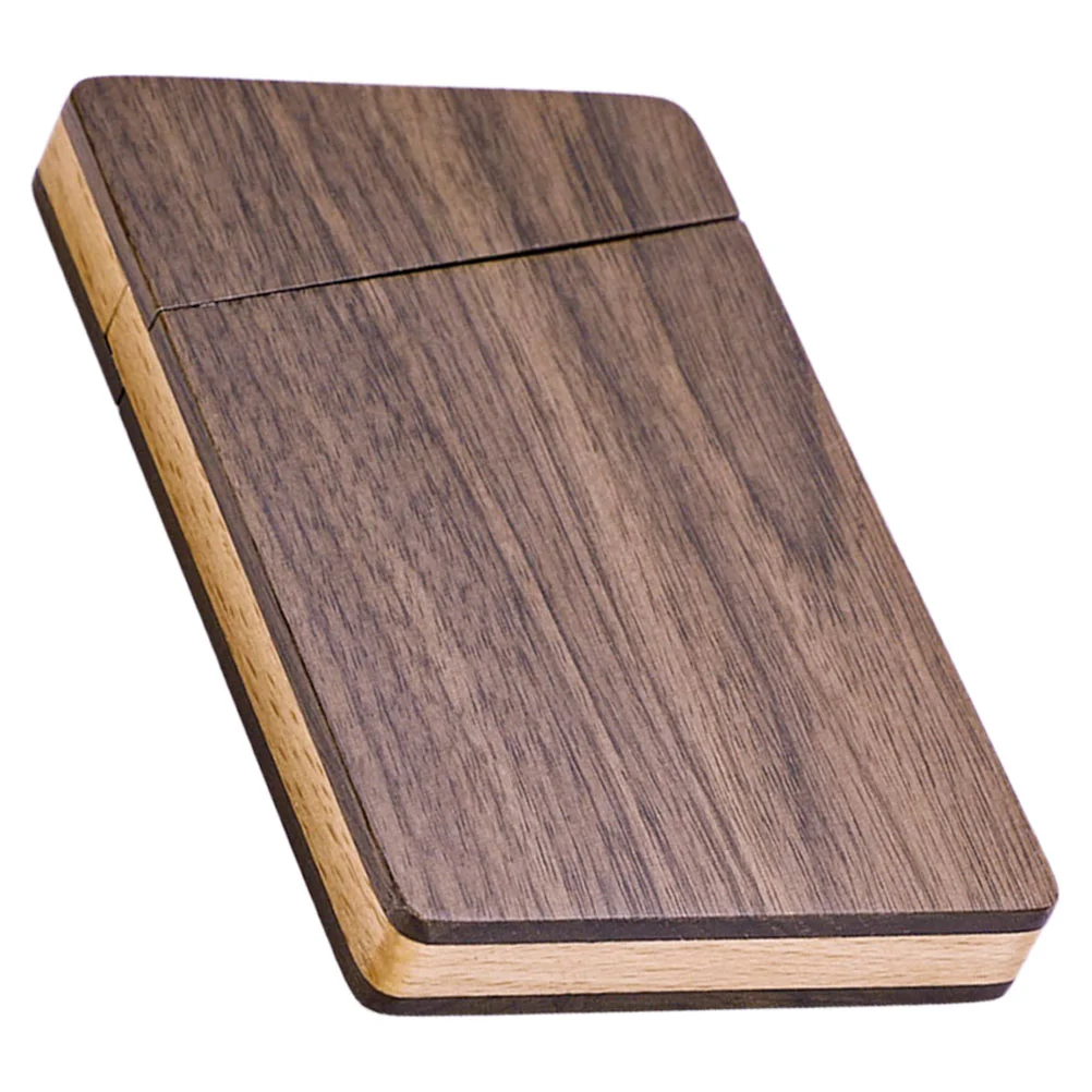 

Wooden Business Card Holder Portable Credit Card Holder Walnut Wood ID Name Card Pocket Box Storage Container Men Gift