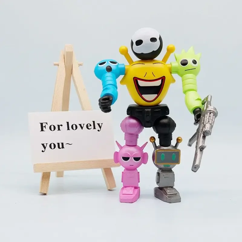 New Game Sprunki Action Figures Assemble Robot Model Desktop Ornaments Decoration Cartoon Anime Dolls Kids Toys Birthday Gifts