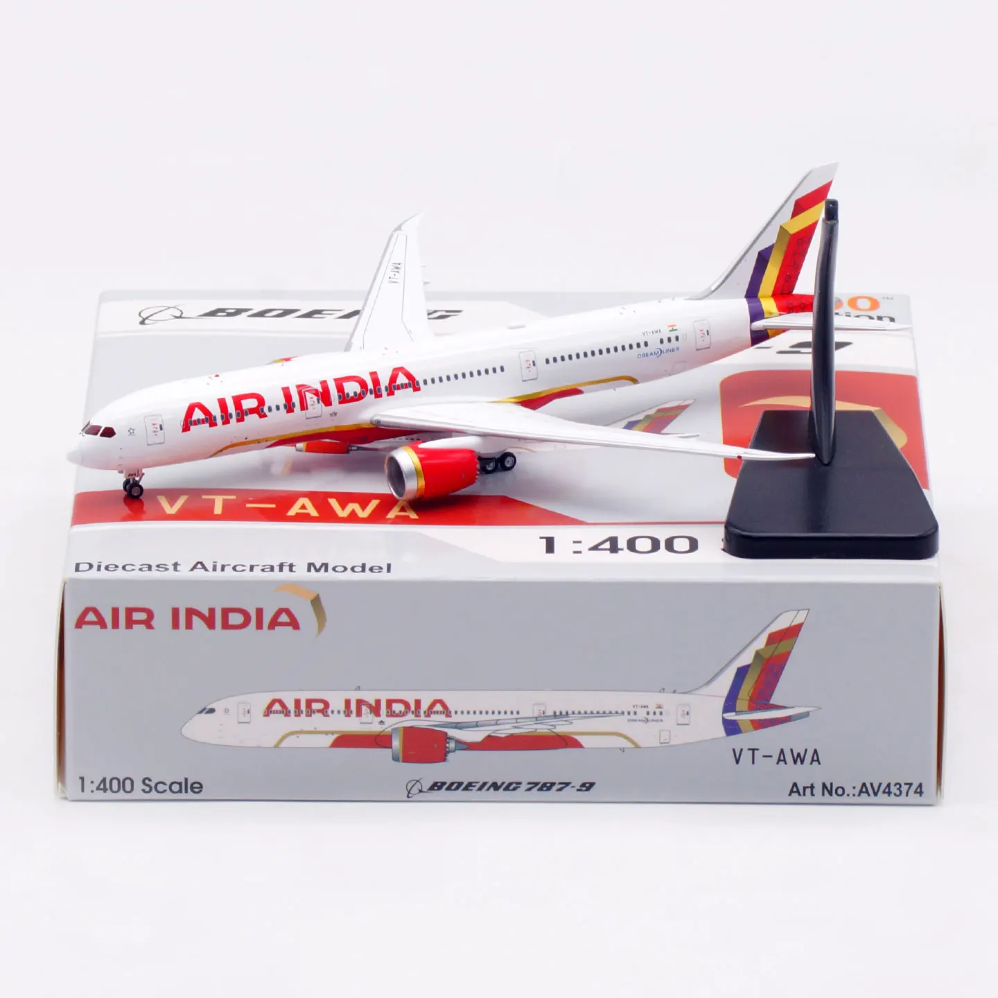 

AV4374 Alloy Collectible Plane Gift Aviation 1:400 AIR INDIA Boeing B787-9 "Dreamliner" Diecast Aircraft Jet Model VT-AWA