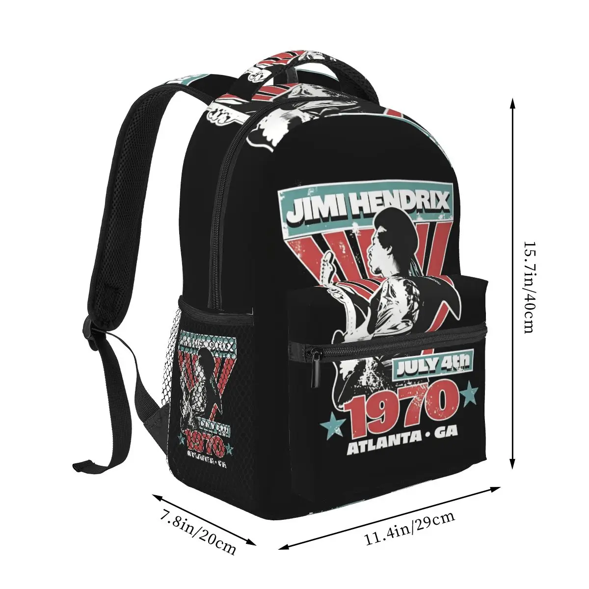 Jimi Hendrix New Bestseller Rock Album Graphic Backpacks Boys Girls Bookbag Students School Bags Cartoon Rucksack Shoulder Bag