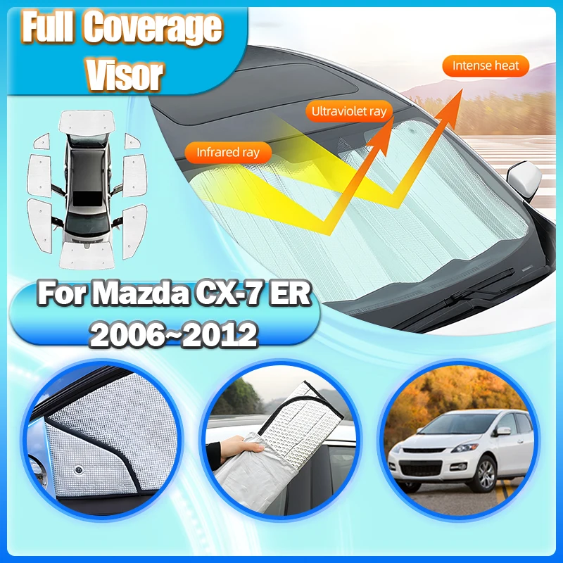

Солнцезащитный козырек с защитой от ультрафиолета для Mazda CX-7 ER 2006 ~ 2012, автоматический отражатель для штор, теплоизоляционный солнцезащитный козырек, автозапчасти, аксессуары