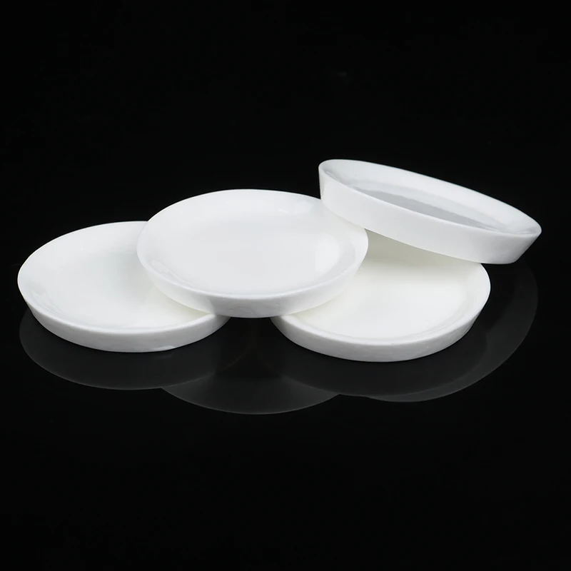 4PCS 1:12 Dollhouse Miniatures White Round Dishes Plate Model Kitchen Accessories For Doll House Decor Kids Pretend Play Toys