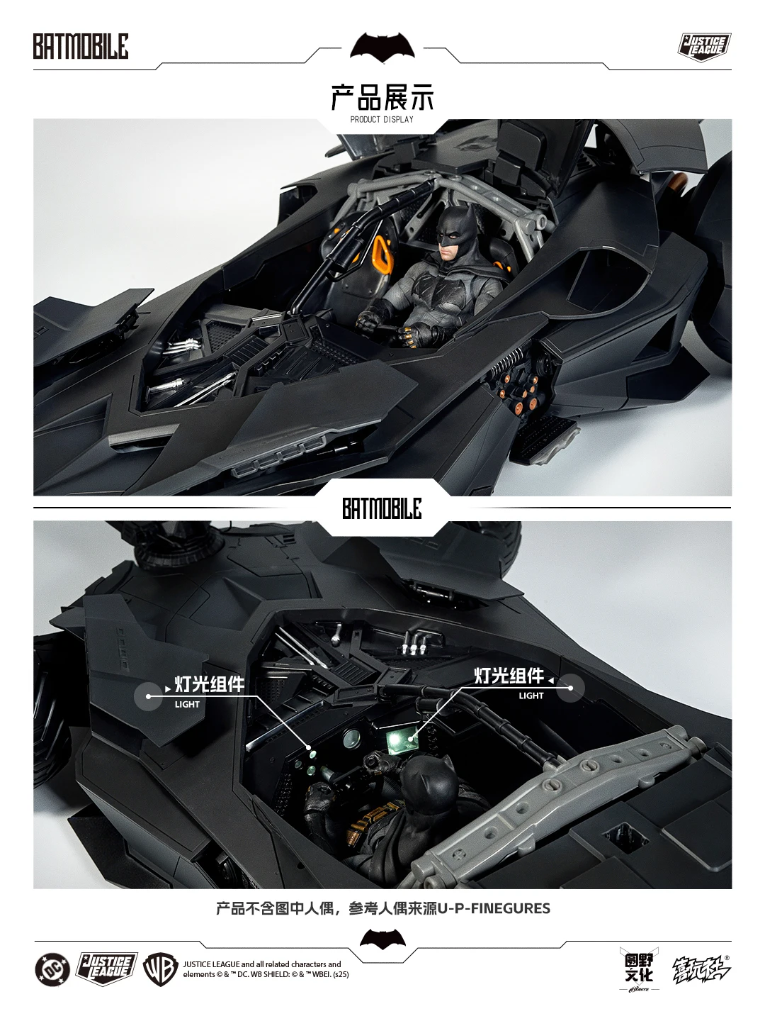 جديد وأصلي XWS Batmobile نموذج تيار مستمر Justice League BVS باتمان الشكل 1/12 بيغ بن باتمان تمثال جمع لعبة أطفال الهدايا