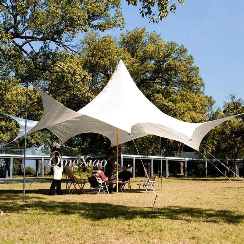 7.5x4.2x4M Large Camping Tarp Tent Waterproof UV Blocking Sun Shade Canopy Grade Awning for Outdoor Parties Backyard & Campsite