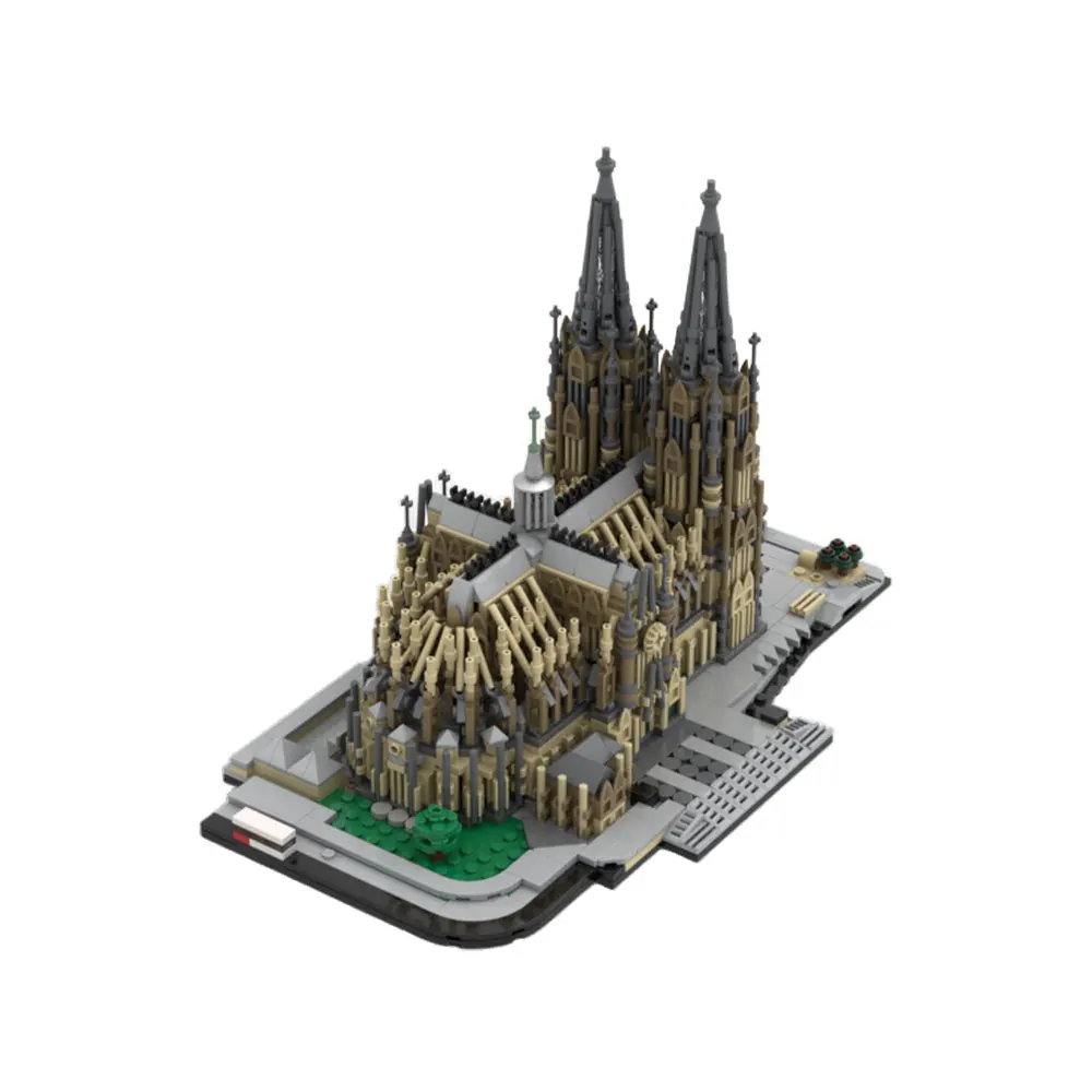 MOC Mini Cologne Cathedral 800:1 Bricks World Famous Cathedral Modular Building Blocks Model Assembly Toys Adults Birthday Gifts