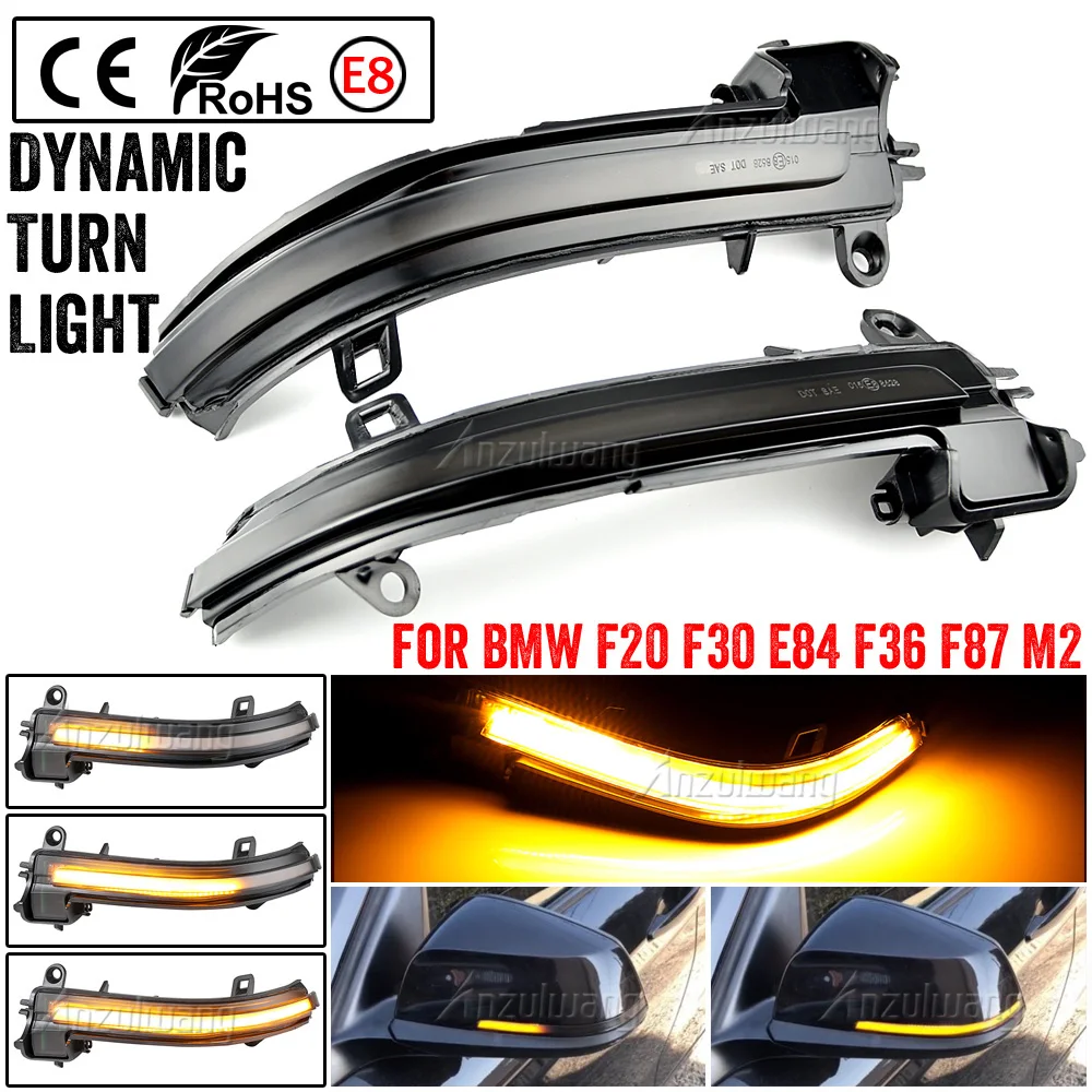 For BMW F20 F21 F22 F30 E84 1 2 3 4 Series LED Dynamic Turn Signal Light Flasher Flowing Water Blinker Flashing Light