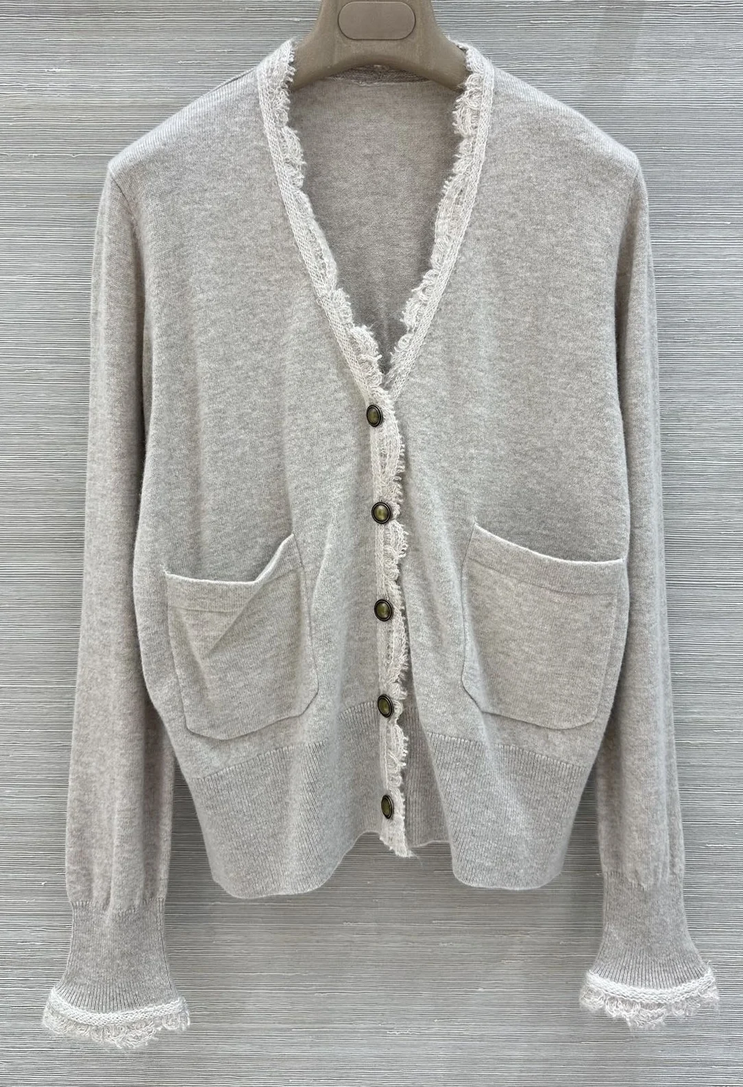 27ss knitted 100% cashmere long sleeve brand designer cardigan clothing for women