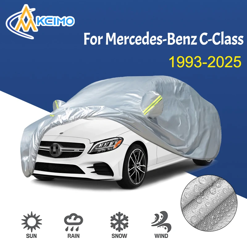 

190T Car Cover Outdoor Sunshade Snow Sun UV Protection Four Seasons Car exterior accessories For Mercedes-Benz C-Class 1993-2025