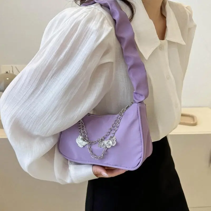 

Elegant Cloud Pleated Shoulder Bag Oxford Fabric Suitable for Various Occasions 20CA