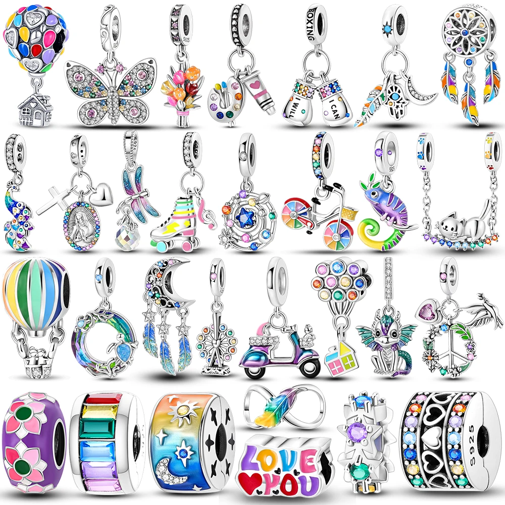 

Colorful Charm Fit Original Bangle 925 Silver Charms Unicorn Beads For Bracelet Pendent Dangle DIY Fine Jewelry Gift For Women