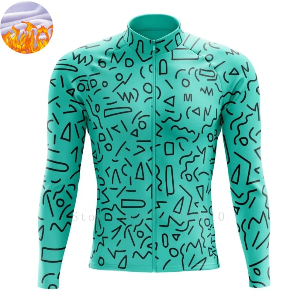 

Men'sThermal Winter Cycling Jacket Fleece Lining Long Sleeve Jersey Windproof Running Riding Ciclismo Mtb Cycling Clothing