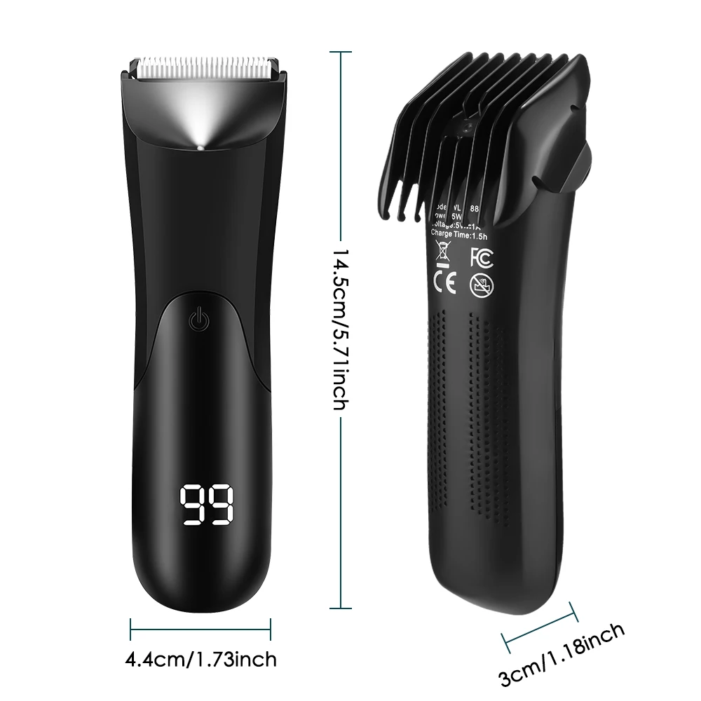 Professioneller Leistengegend-Körperhaarschneider, Ballrasierer für Männer, Körperpflege-Schermaschine, wiederaufladbarer Keramik-Trimmer, Bikini-Epilierer – Detail 7