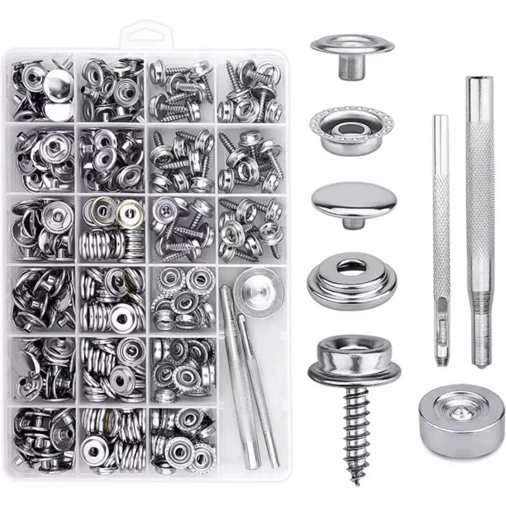 323pcs Stainless Steel Screw Snap Buttons With Tool Set For Tarpaulin And Ship Tool Accessories Professional Tools Instrument Pa