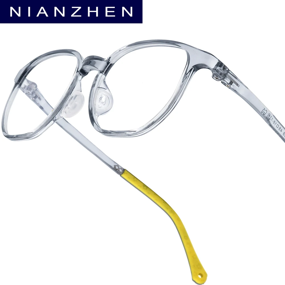 NIANZHEN TR90 Children's Eyeglass Frames Square Brand Design Glasses Ultralight Kids Silicone Eyewear Girls Boys Spectacles 2209