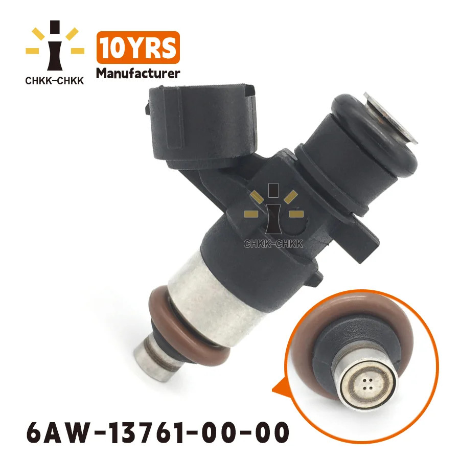 6AW-13761-00 4pcs Fuel Injector For 2006-2012 Yamaha F250-F300-F350 Outboards 226Hp - 300Hp #6AW-13761-00-00 6AW13761 EAT311
